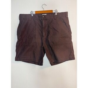 Obey Mens Brown Cotton Twill Workwear Patch Pocket Shorts Size 38